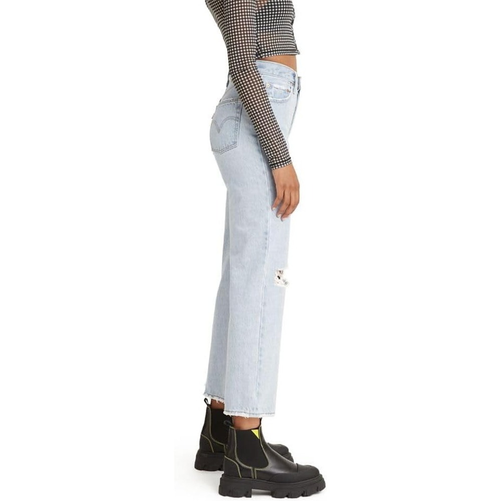 Levi's Women's Premium Ribcage Straight Ankle Jeans, Ojai Up-Light Indigo, 28/27 - Picture 2 of 3